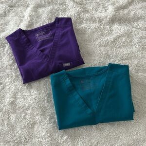 Two FIGS scrub tops. Both SMALL